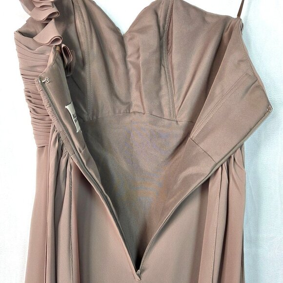 Allure Bridals Stone One Shoulder Sweetheart Long Bridesmaid Gown Women's Size 4 - Picture 6 of 8